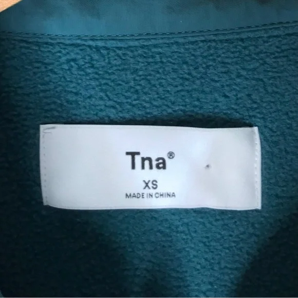 Women's XS TNA Polar Shirt Jacket Oversized Fleece Teal Button-Up Shacket Blue - Picture 5 of 12
